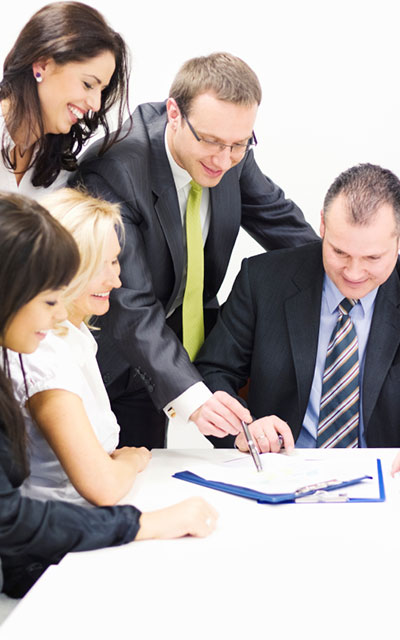 photo of people working on a project for a Human Resources workshop